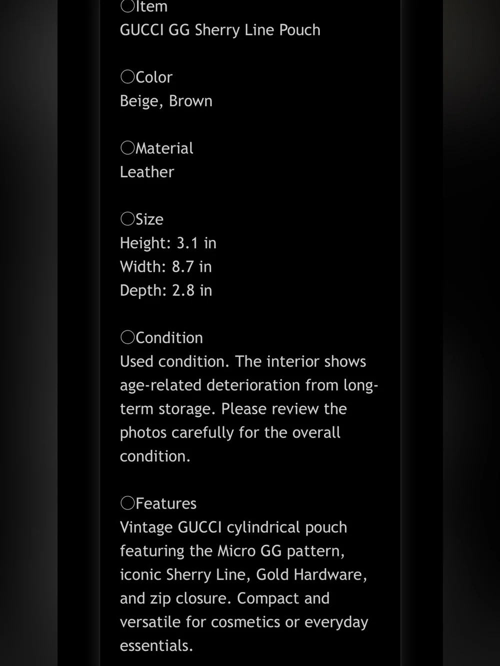 Gucci toiletry case